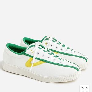 Tretorn White Sneakers with Green and Yellow Accents